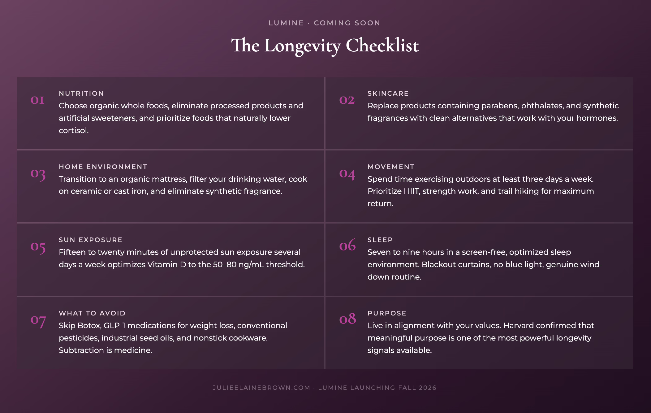 The Longevity Checklist