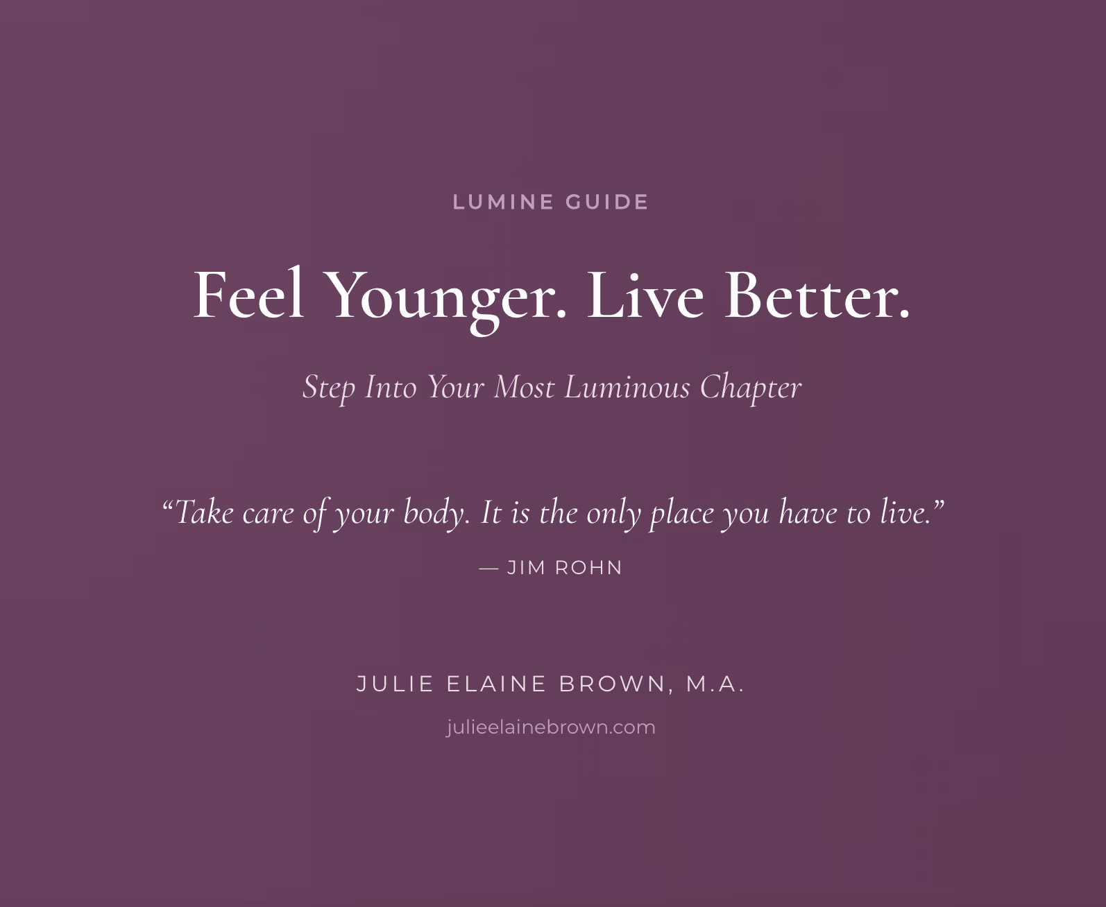 Feel Younger. Live Better.