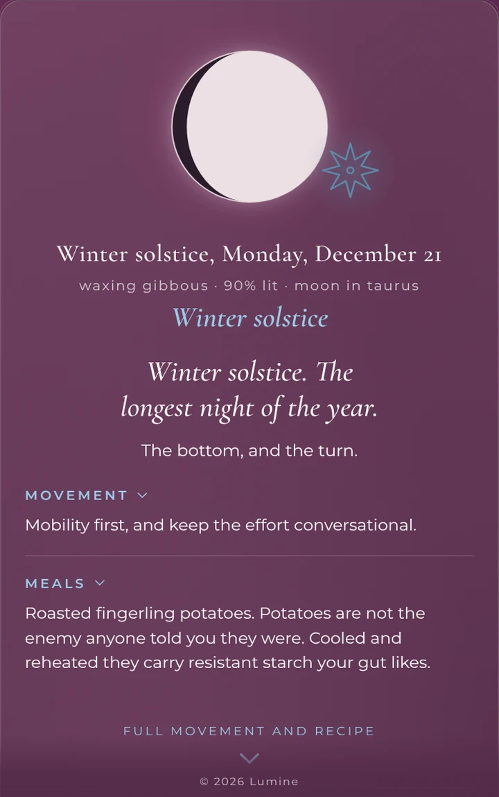Winter Solstice Lumine Card