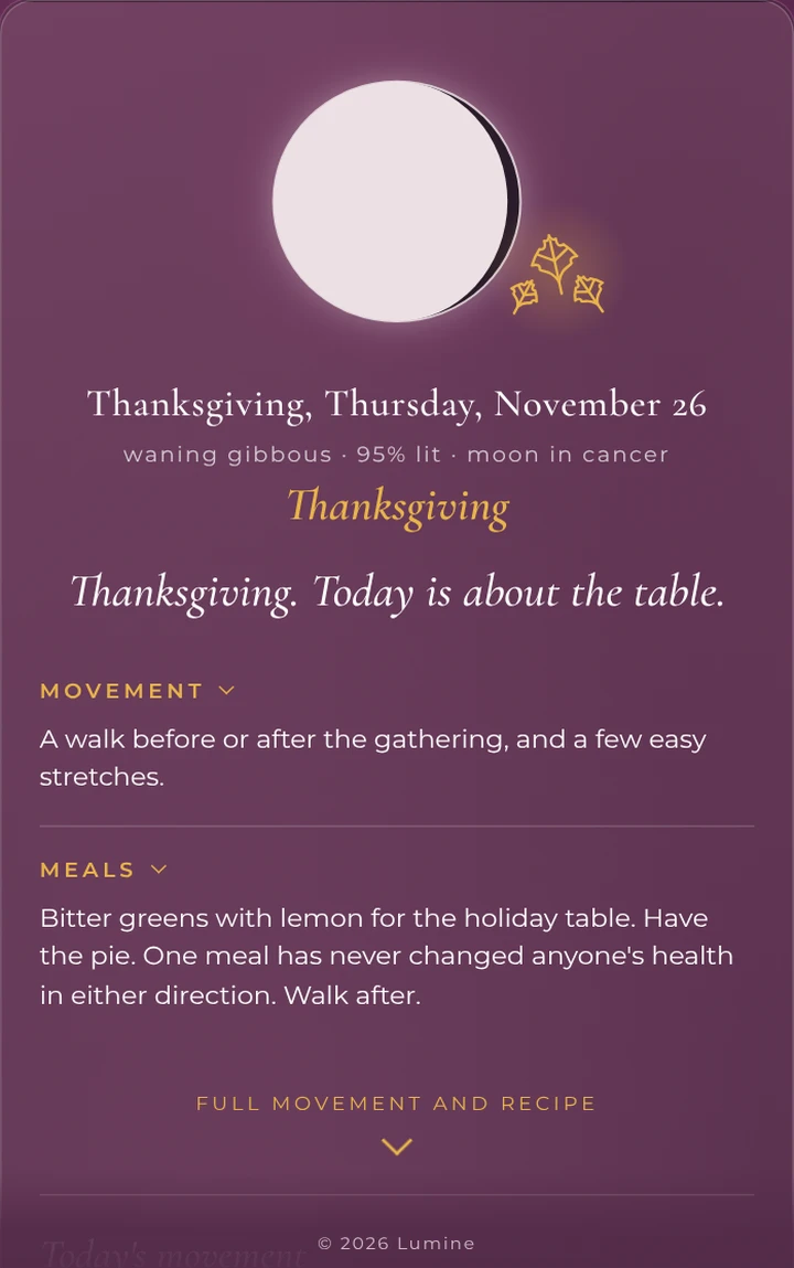 Thanksgiving Lumine Card